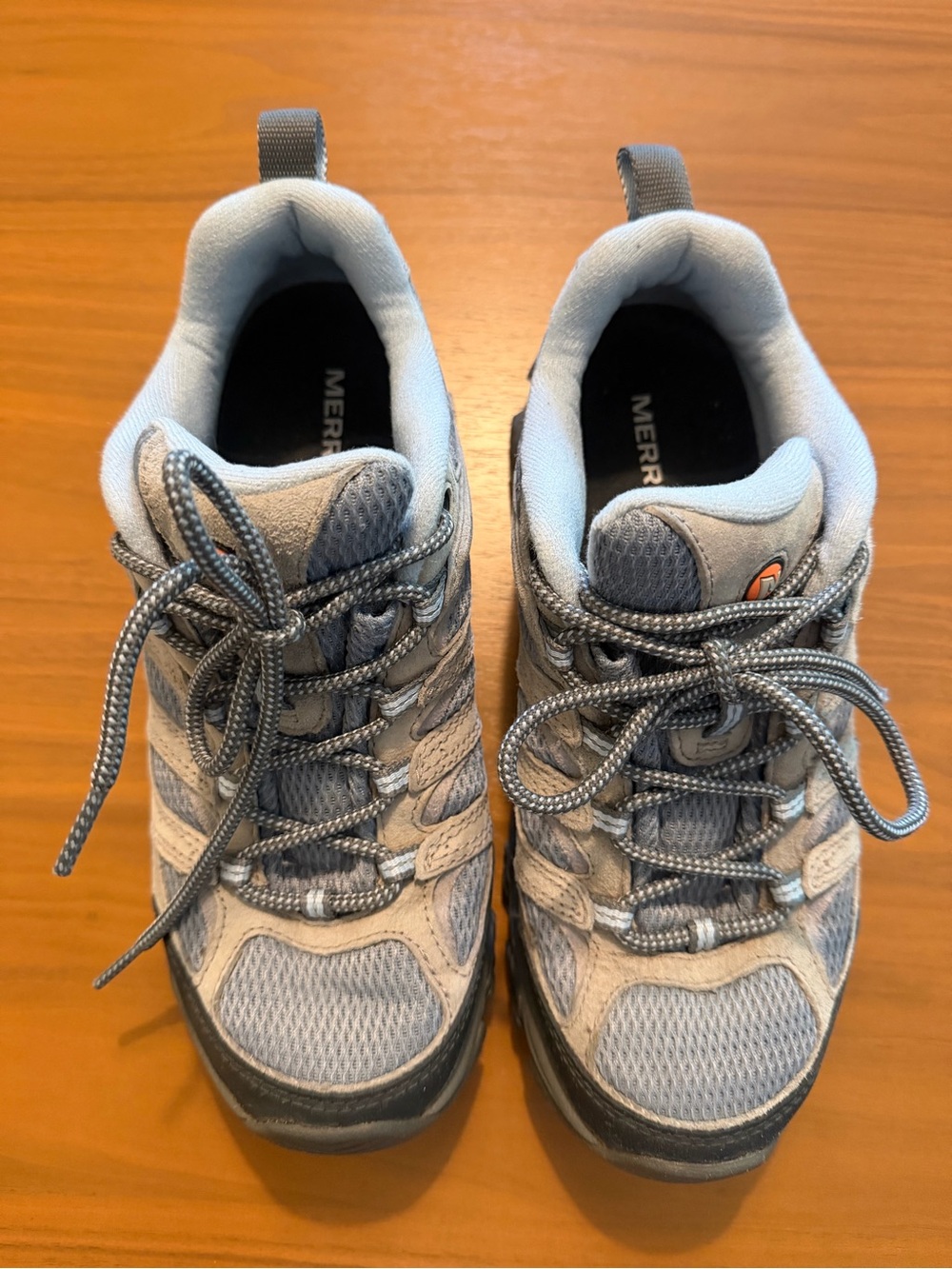 Merrell Women's Moab 3 Wide Width Hiking Shoes - Altitude Gray/Blue - Size 8.5W
